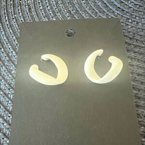 Elegant Cream Hoop Earrings